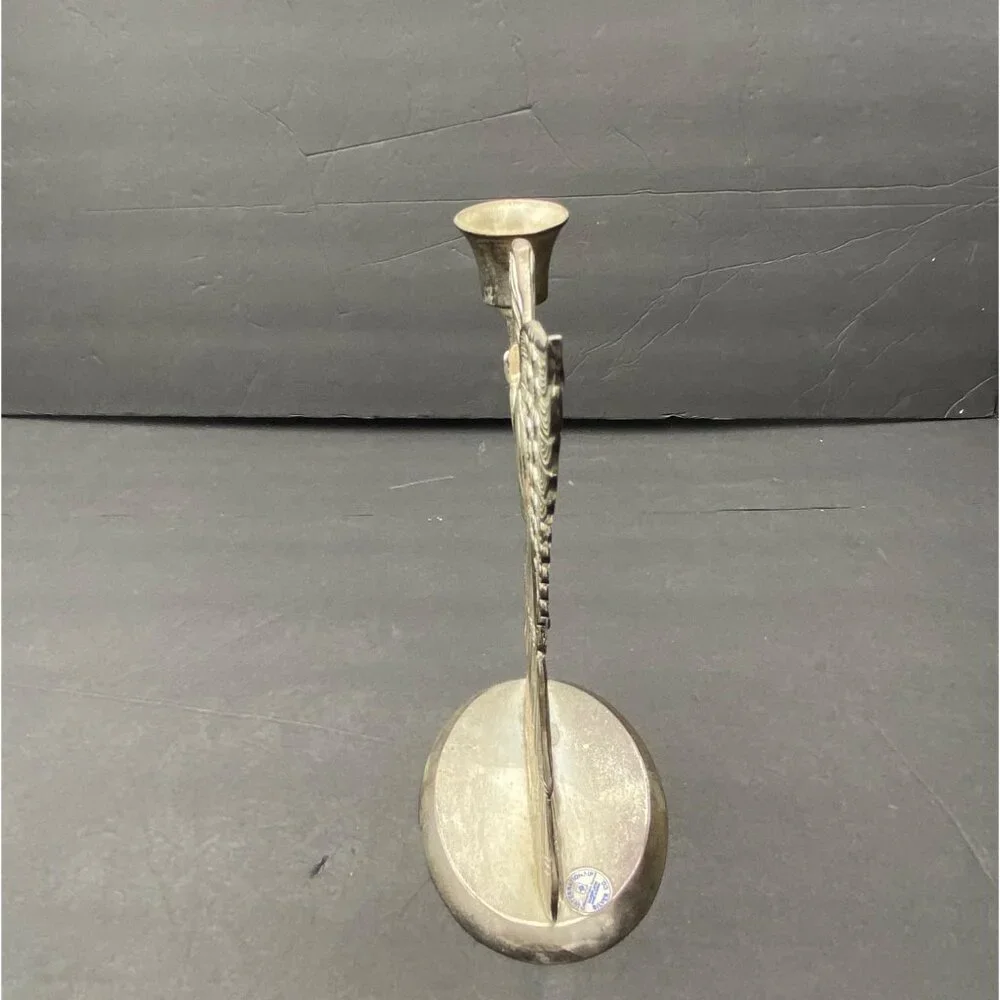 Christmas International Silver Co Angel Candle Holder Silver-Plated Vintage 1998